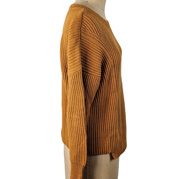 Cabi golden brown boat neck rib knit pullover sweater Small - Picture 7 of 9